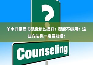 羊小咩便荔卡额度怎么提升？额度不够用？这些方法你一定要知道！