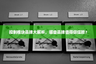 控制模块品牌大解析，哪些品牌值得你信赖？