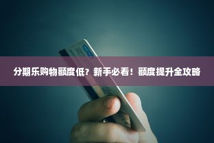 分期乐购物额度低？新手必看！额度提升全攻略