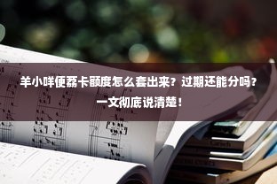羊小咩便荔卡额度怎么套出来？过期还能分吗？一文彻底说清楚！