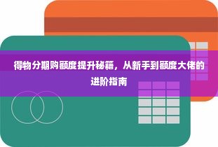 得物分期购额度提升秘籍，从新手到额度大佬的进阶指南