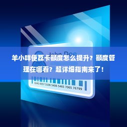 羊小咩便荔卡额度怎么提升？额度管理在哪看？超详细指南来了！