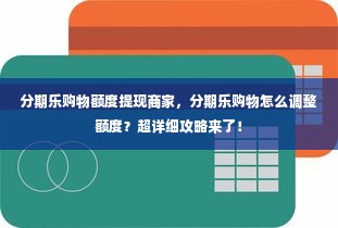分期乐购物额度提现商家，分期乐购物怎么调整额度？超详细攻略来了！